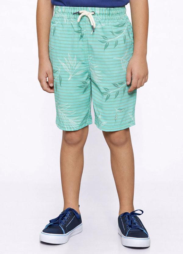 Bermuda Infantil Reta Estampada Verde