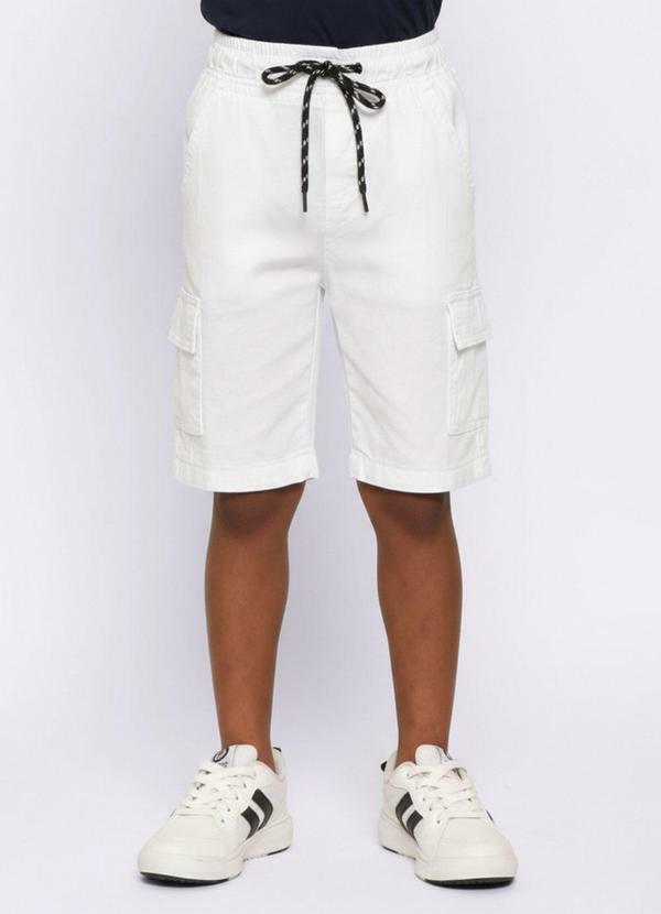 Bermuda Infantil Sarja Cargo Branca