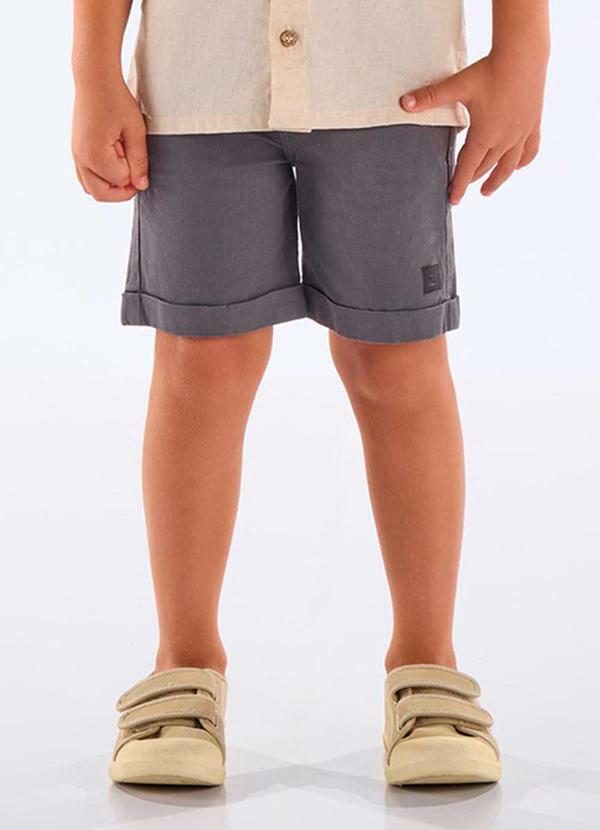 Bermuda Infantil Sarja com Elastano Cinza