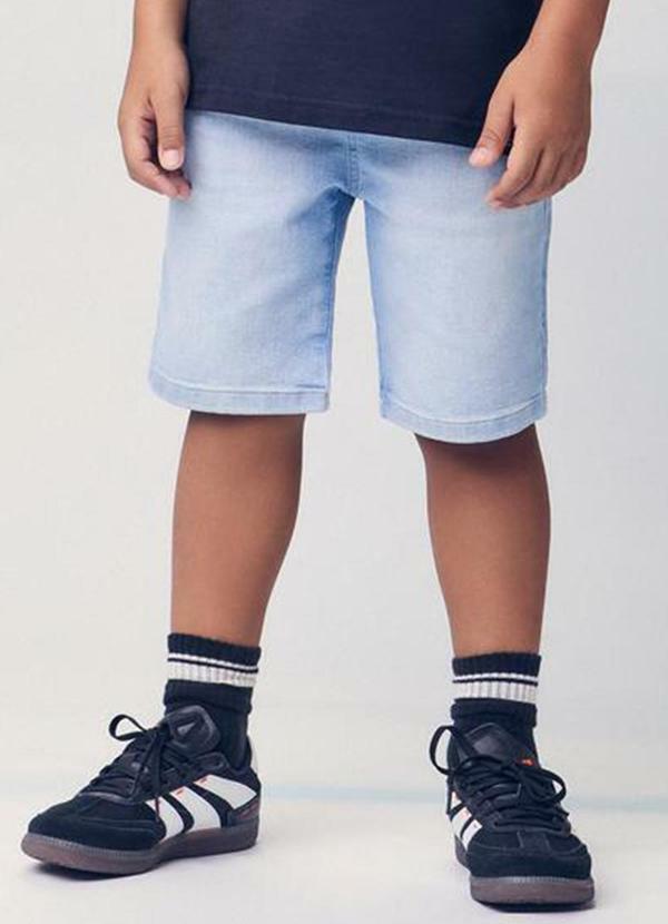Bermuda Jeans com Cadarço Azul