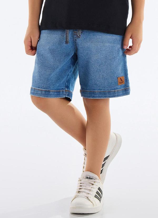 Vista 2 Bermuda Jeans Infantil Masculina Azul Quimby Quimby