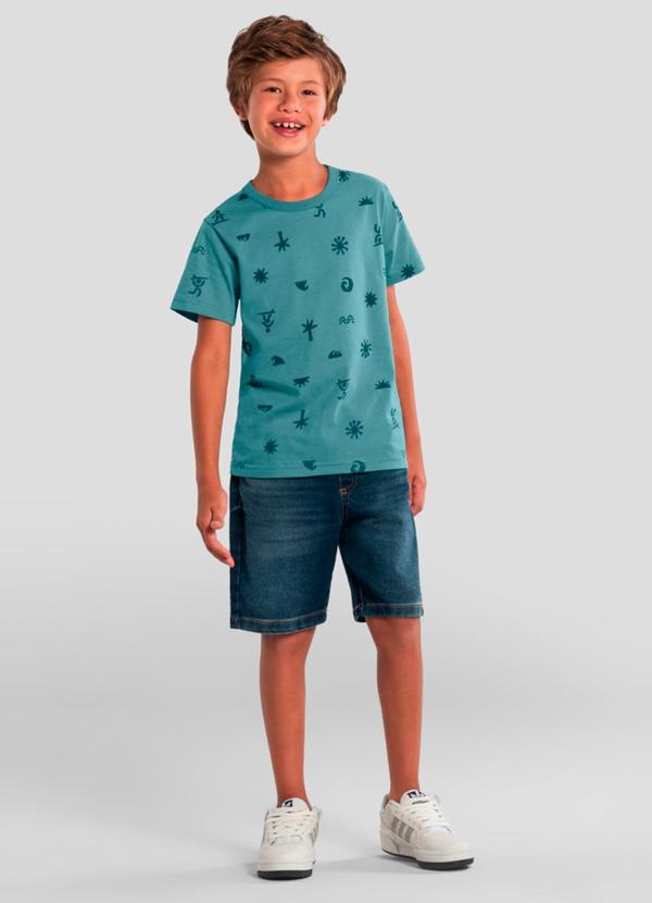 Bermuda Jeans Infantil Menino Azul