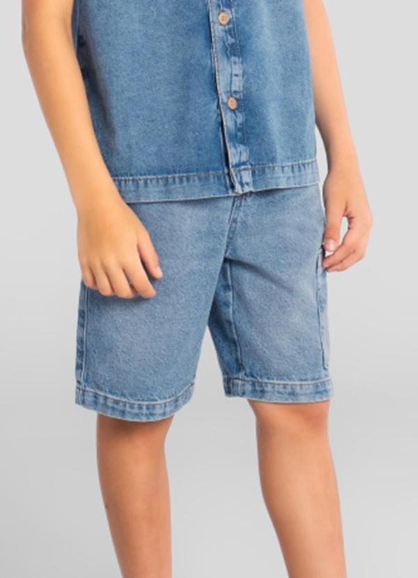 Bermuda Jeans Teen Menino Azul