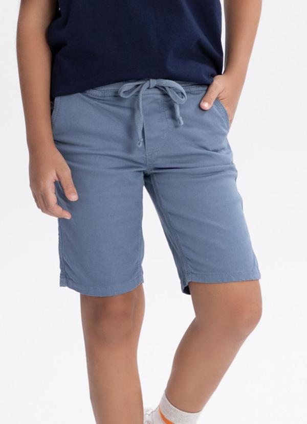 Vista 2 Bermuda Jogging em Sarja com Elastano Azul Alakazoo Alakazoo