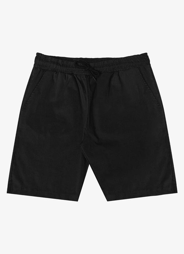 Bermuda Juvenil em Sarja Masculina Preto