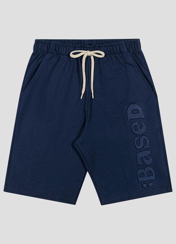 Bermuda Juvenil Moletinho com Bolsos Azul