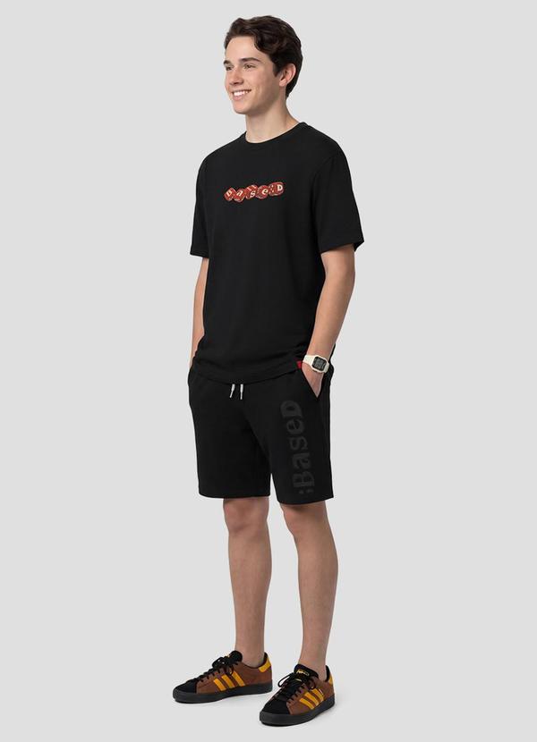 Bermuda Juvenil Moletinho com Bolsos Preto