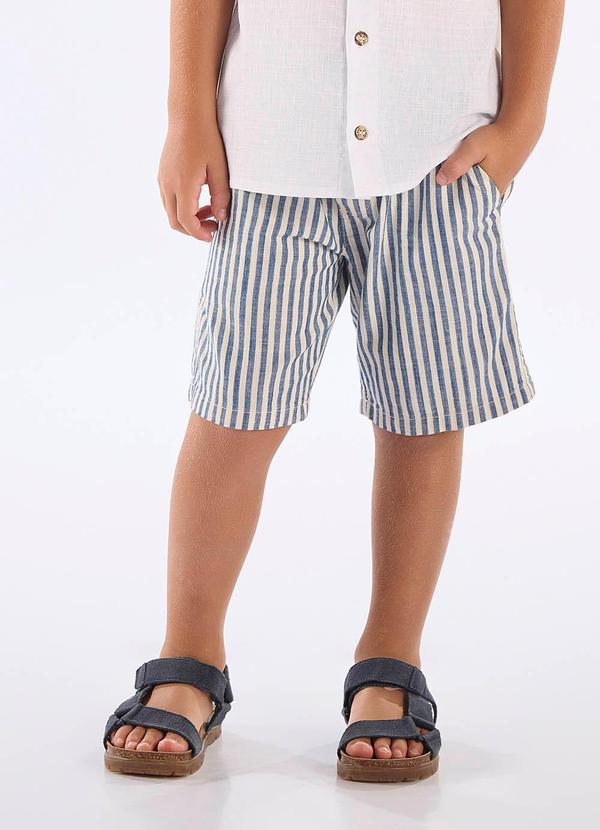 Bermuda Listrada Infantil Up Baby Azul