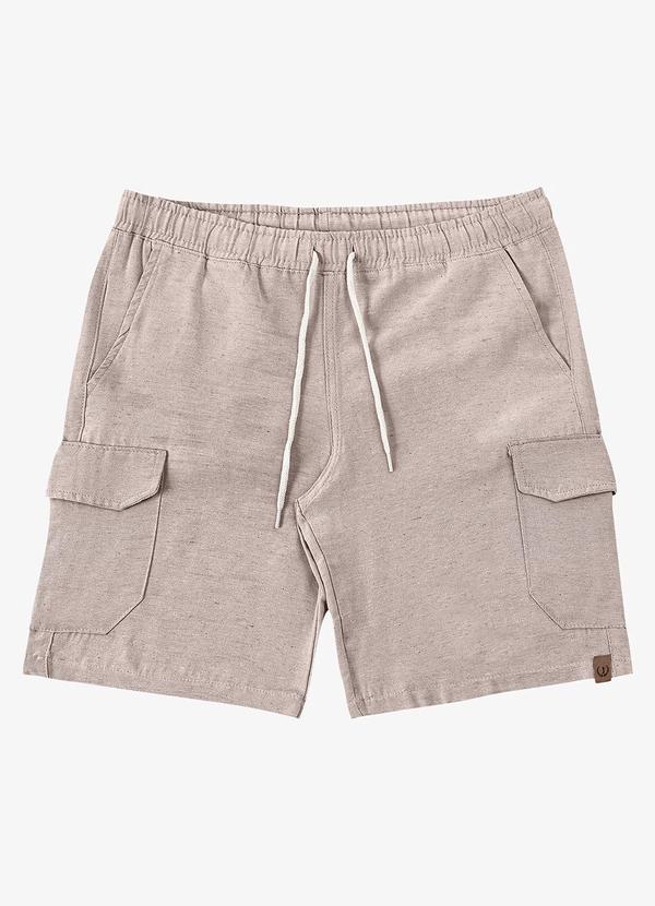 Bermuda Masculina Cargo com Elástico Shift Bege