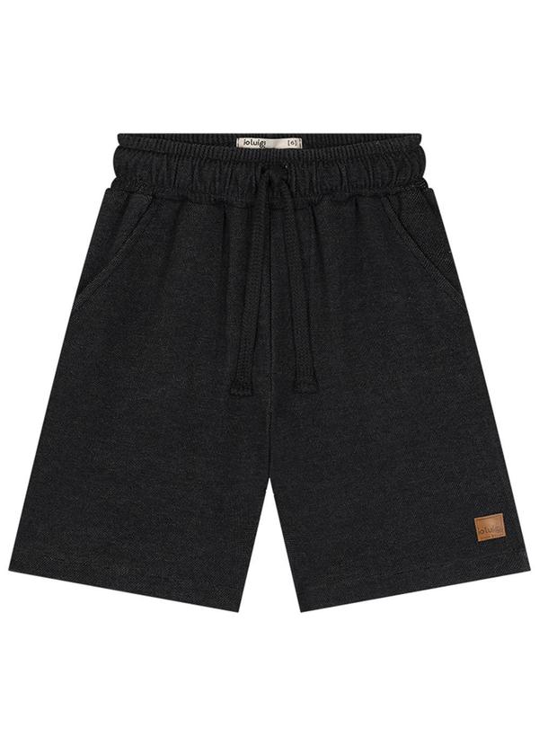 Vista 2 Bermuda Menino em Malha Alfaiataria Dupla Preto Ioluig Ioluig