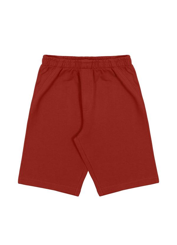 Bermuda Menino em Moletom Básica Vermelho
