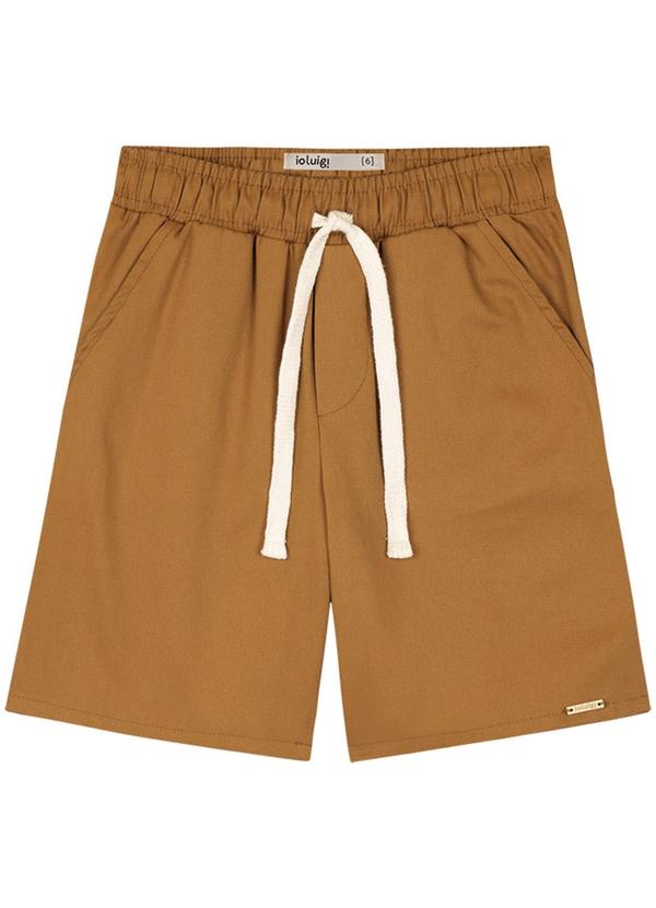 Vista 2 Bermuda Menino em Sarja com Elastano Amarelo Ioluig Ioluig