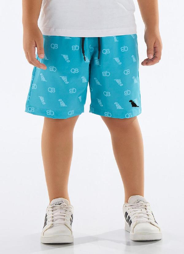 Vista 2 Bermuda Menino Microfibra Verde Quimby Quimby