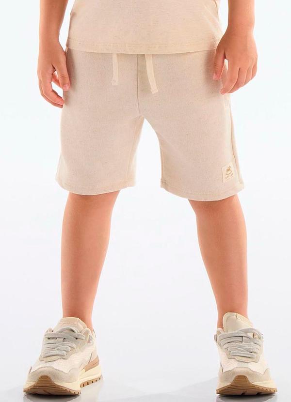 Bermuda Moletom Linho Infantil Bege