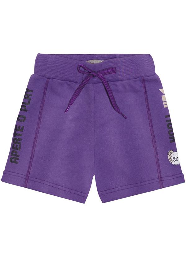 Vista 2 Bermuda Moletom Masculina Bebê Roxo Tigor T. Tigre Tigor T. Tigre