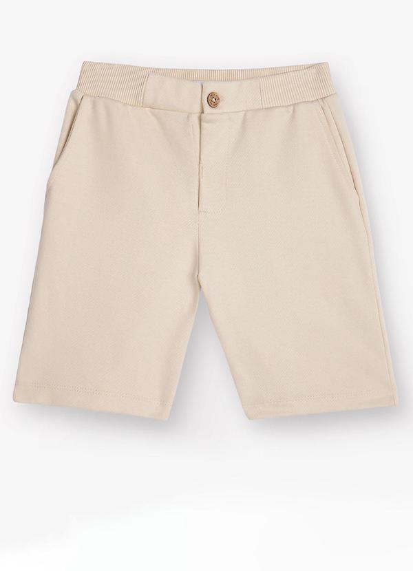 Vista 2 Bermuda Moletom Sarjado Masculina Bege Trick Nick Trick Nick