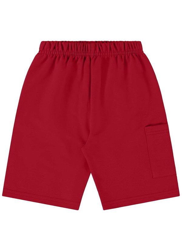 Vista 2 Bermuda para Menino em Moletom Vermelho Bee Loop Bee Loop