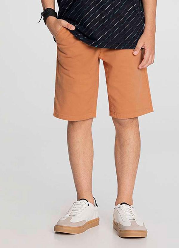Bermuda Sarja Infantil Menino Reta Chino Bege