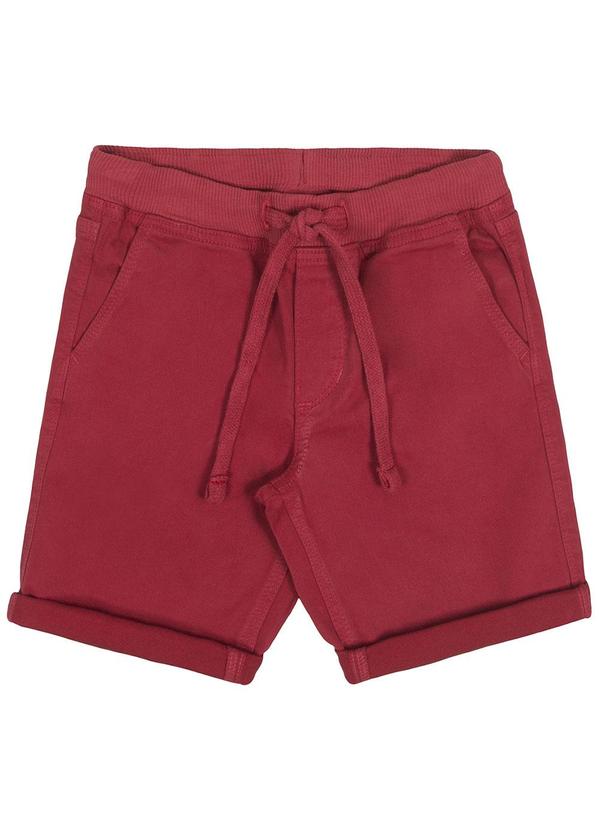 Vista 2 Bermuda Sarja Menino com Elasticidade Vermelho Alakazoo Alakazoo