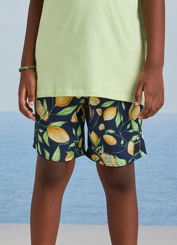 Bermuda Tactel Print Fruit Verde Limão