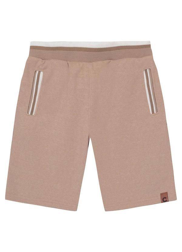 Vista 2 Bermuda Taupe em Moletom Piquet Menino Carinhoso Carinhoso