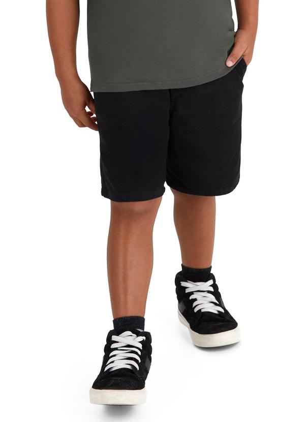 Vista 2 Bermuda Tradicional em Sarja Preto Malwee Kids Malwee Kids