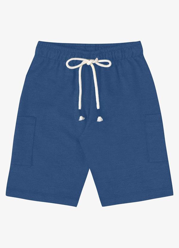 Bermuda Verão Menino com Bolsos Azul