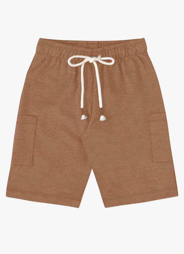 Bermuda Verão Menino com Bolsos Marrom