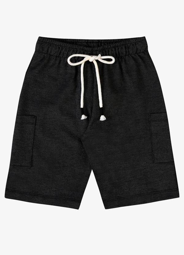 Bermuda Verão Menino com Bolsos Preto