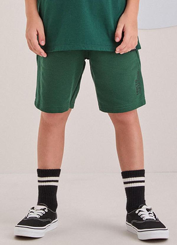 Bermuda Verde Militar de Moletom Verde