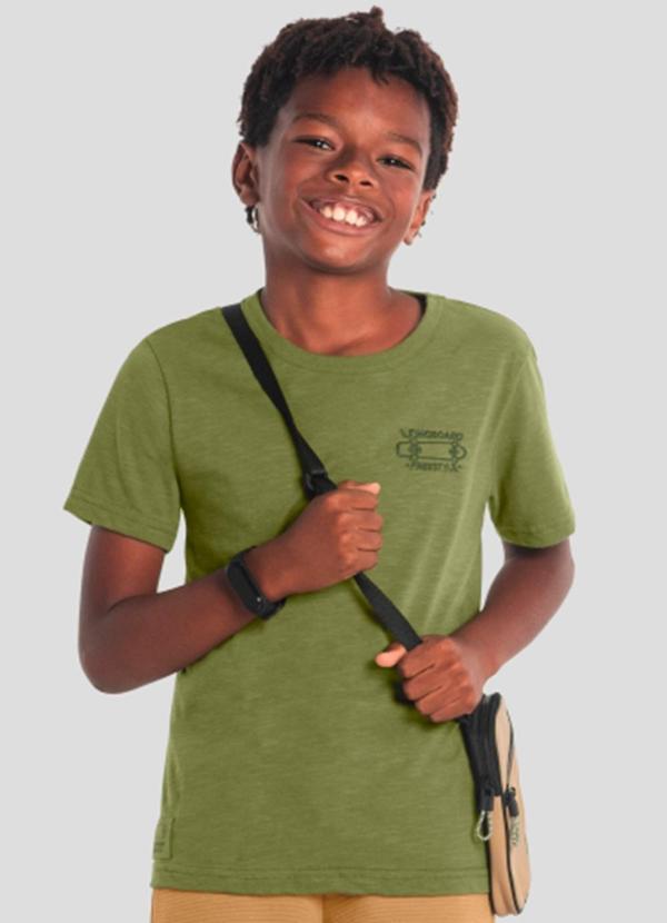 Vista 2 Camiseta Flamê Infantil Menino de Skate Verde Brandili Brandili