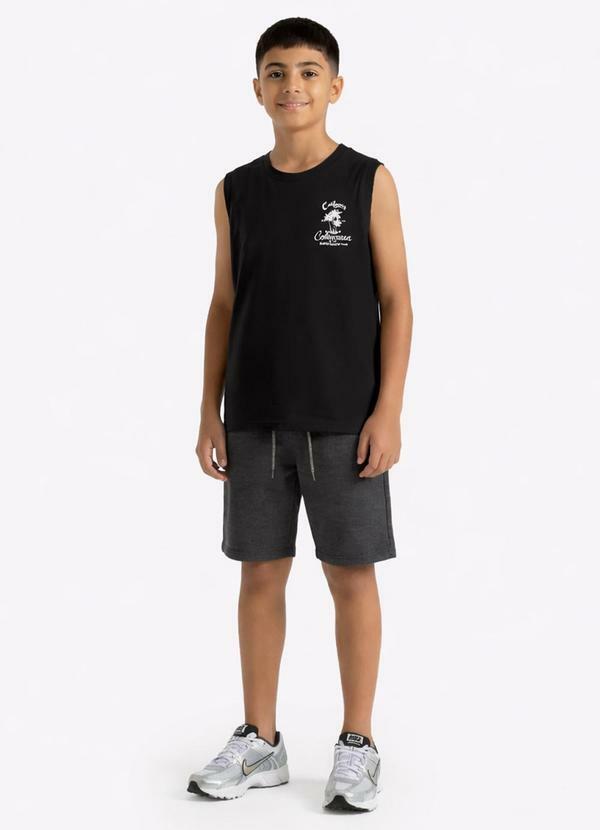 Regata Meia Malha Preto