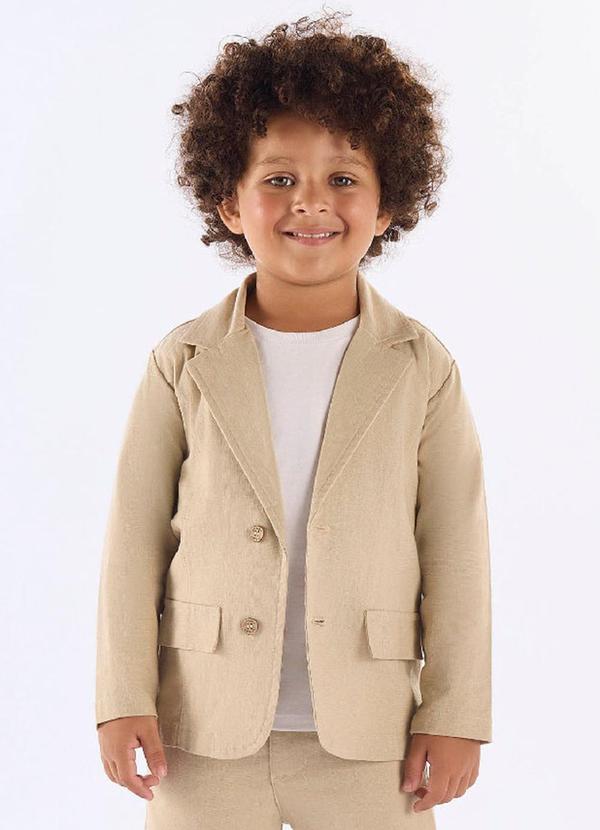 Blazer Infantil em Linho Bege