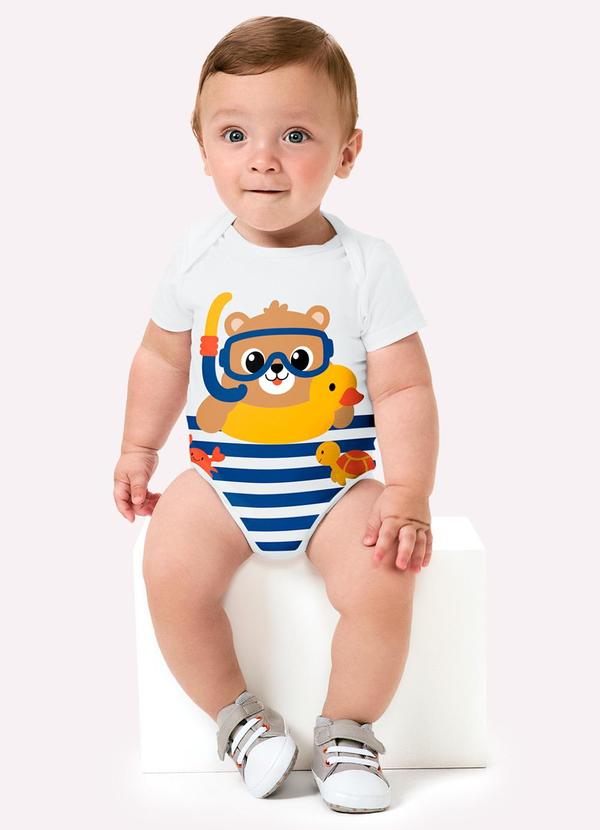 Body Bebê Menino em Cotton Branco