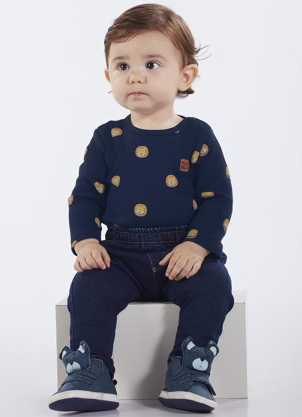 Body Bebe Menino Suedine Marinho