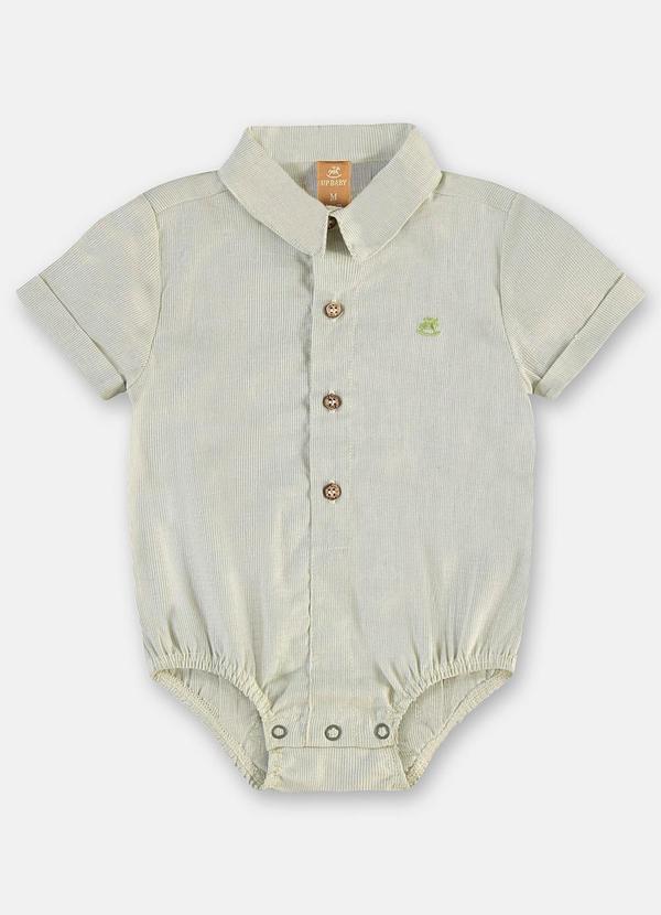 Body Camisa Bebê em Algodão Linho Up Baby Verde