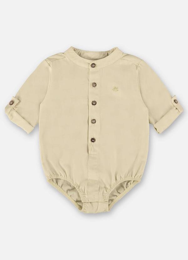 Body Camisa para Bebê Menino Amarelo