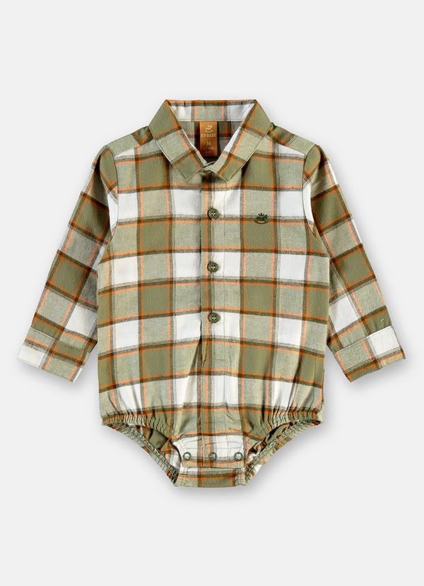 Body Camisa Xadrez Flanelado Verde
