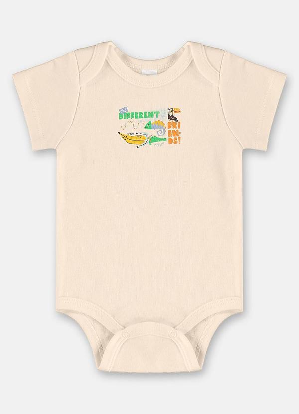 Body em Suedine para Bebê Menino Bege