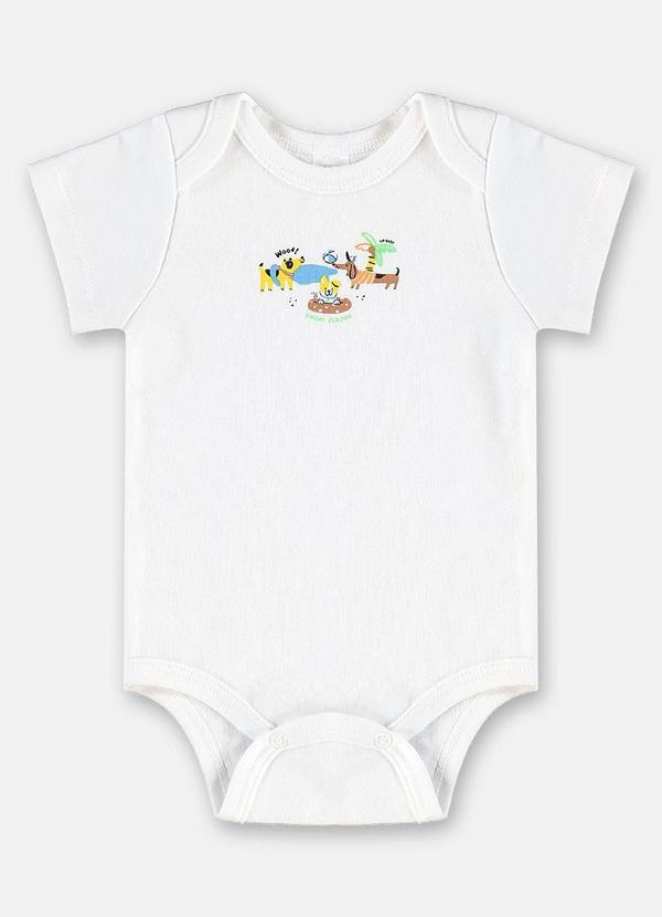Body em Suedine para Bebê Menino Branco