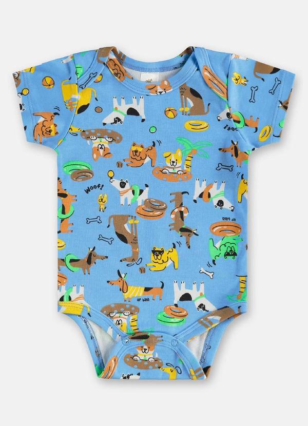 Body para Bebê Menino em Suedine Azul