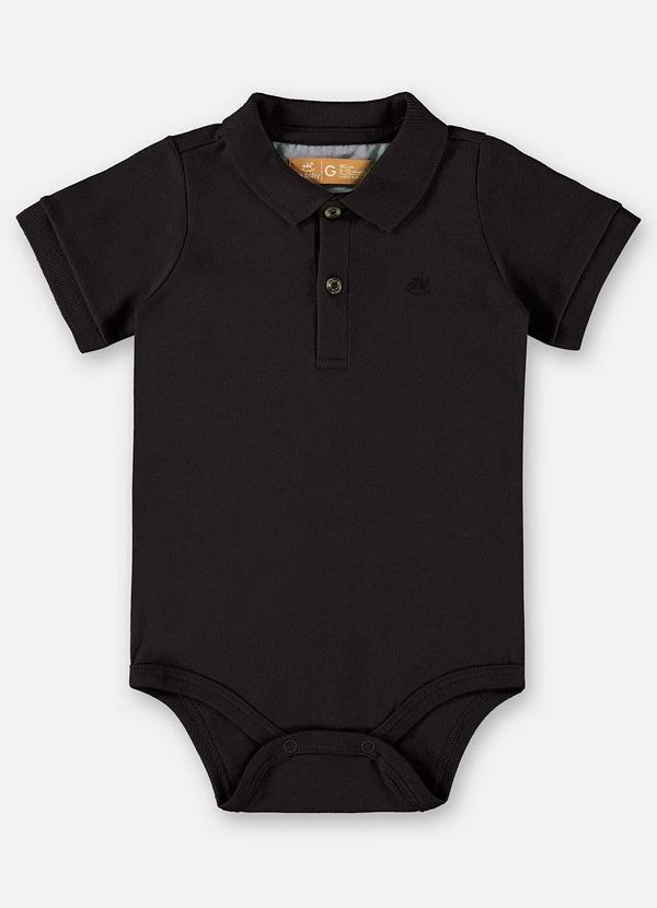 Vista 2 Body Polo em Suedine Bebê Menino Preto Up Baby Up Baby