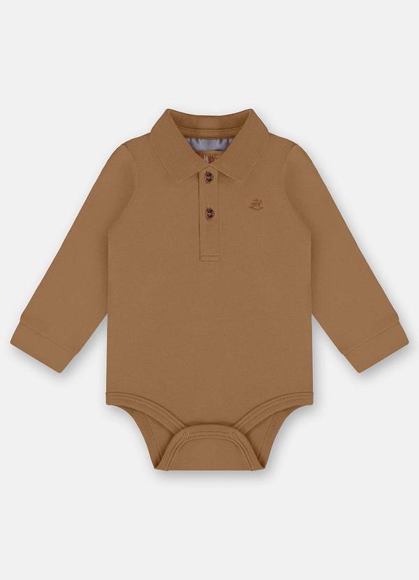 Body Polo para Bebê Menino Marrom