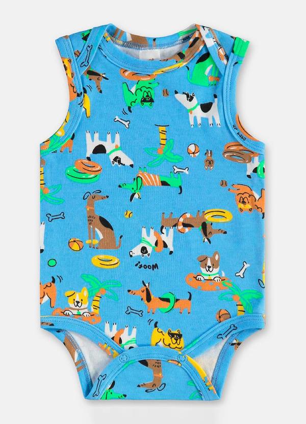 Body Regata Bebê Menino Suedine Azul