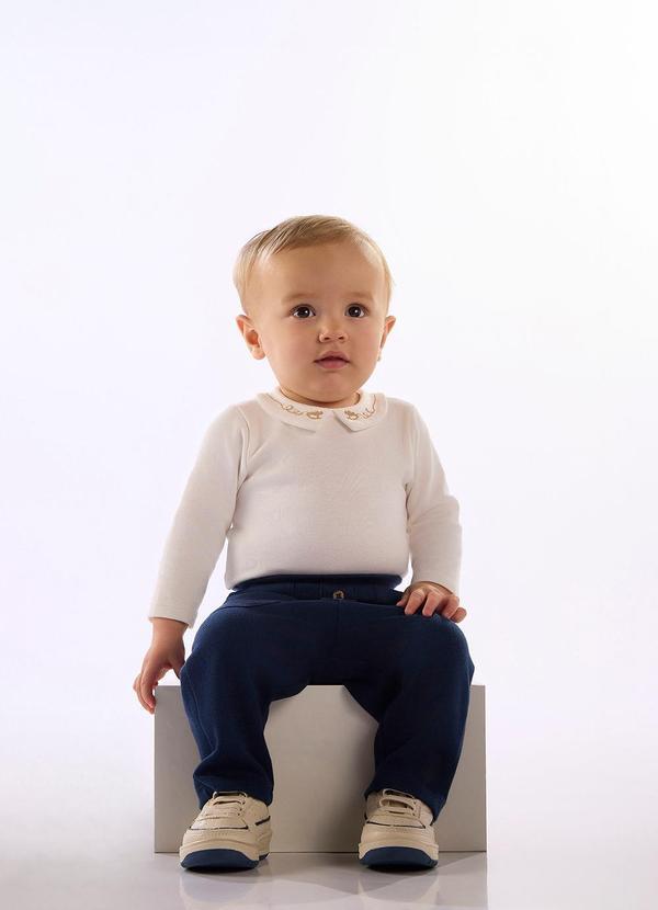 Body Suedine Bebê Bordado Branco
