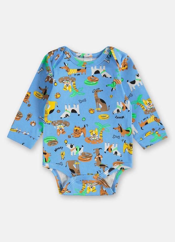 Body Suedine para Bebê Menino Azul