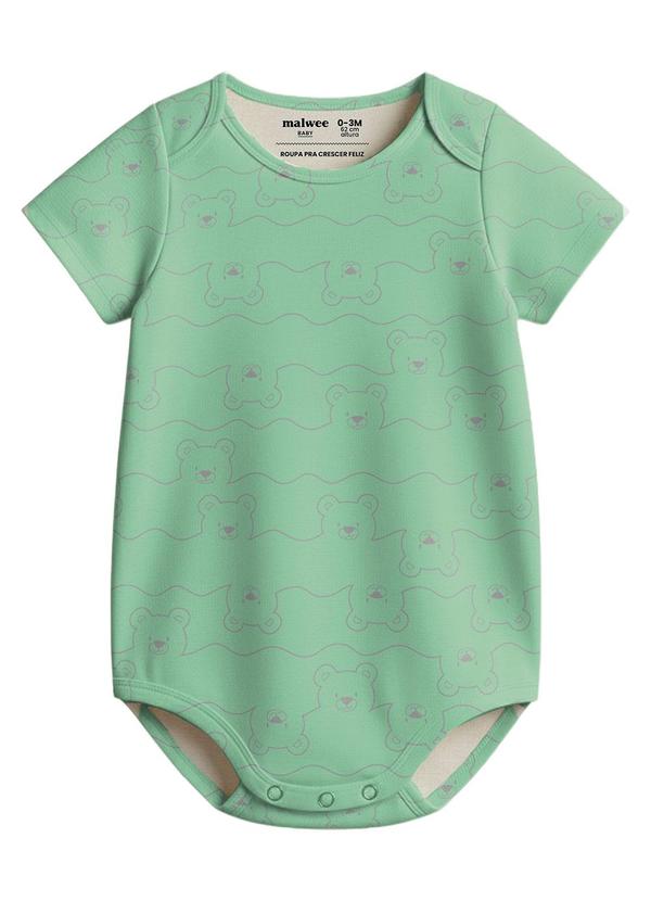 Body Ursinhos em Cotton Verde Água