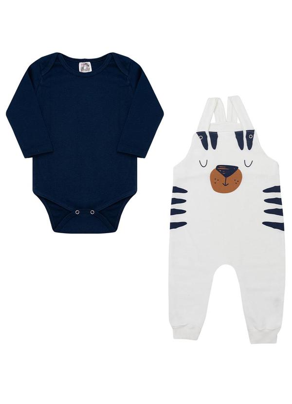Jardineira Menino Conjunto Bebê Azul
