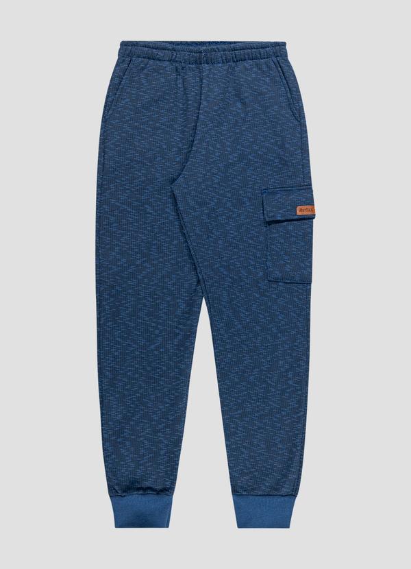 Calça de Moletom com Bolso Lapela Azul