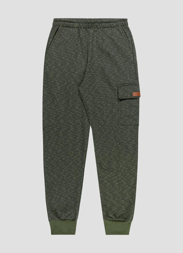 Calça de Moletom com Bolso Lapela Verde